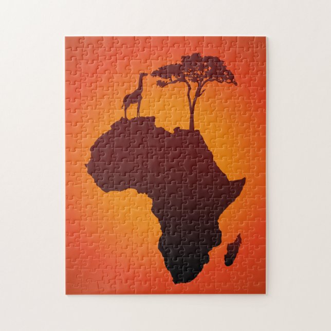 Afrikanische Safari-Karte - Puzzlespiel (Vertikal)