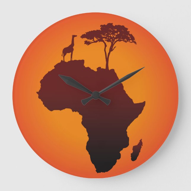 Afrikanische Safari-Karte - Wanduhr (Vorderseite)