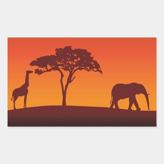 Afrikanische Safari-Silhouette - Aufkleber (Vorderseite)