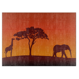 Afrikanische Safari-Silhouette - Ausschnitt-Brett Schneidebrett