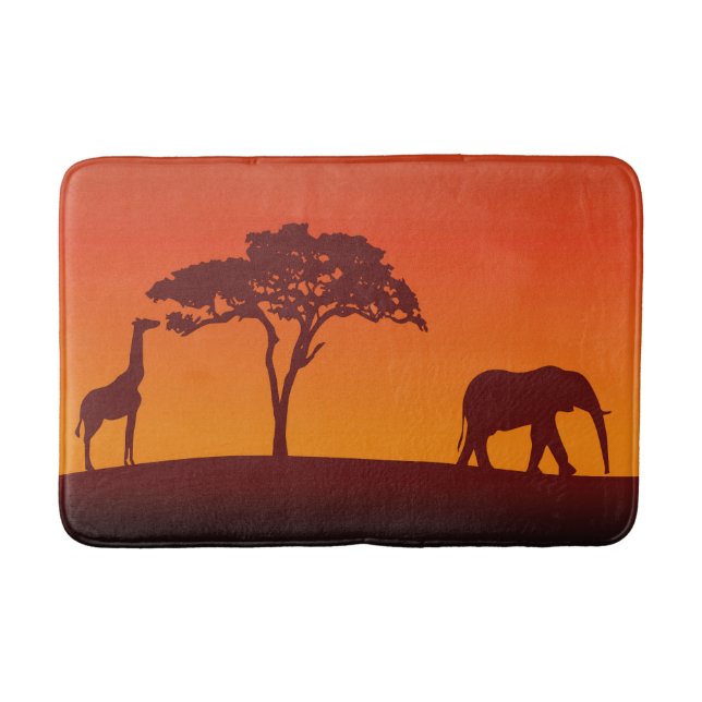 Afrikanische Safari-Silhouette - Bad-Matte Badematte (Vorderseite)