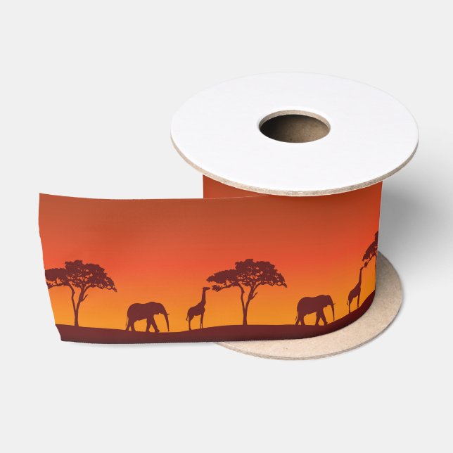Afrikanische Safari-Silhouette - Band Satinband (Spule)