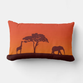 Afrikanische Safari-Silhouette - lumbales Kissen