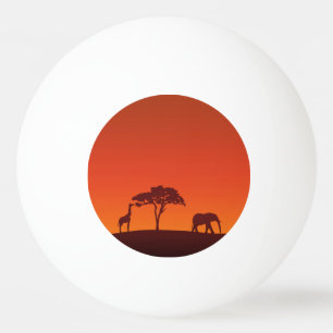 Afrikanische Safari-Silhouette - Ping Pong Ball Tischtennisball
