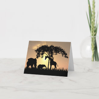 Afrikanische Safari-Sonnenuntergangskarte Karte