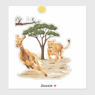afrikanische Safari-Wildtier-Löwe-Hirsch-Natur-Des Aufkleber