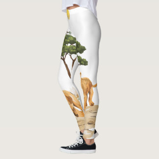 afrikanische Safari-Wildtiere Löwe Hirsch Naturdes Leggings