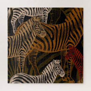 Afrikanische Safari: Zebra Vintag Design