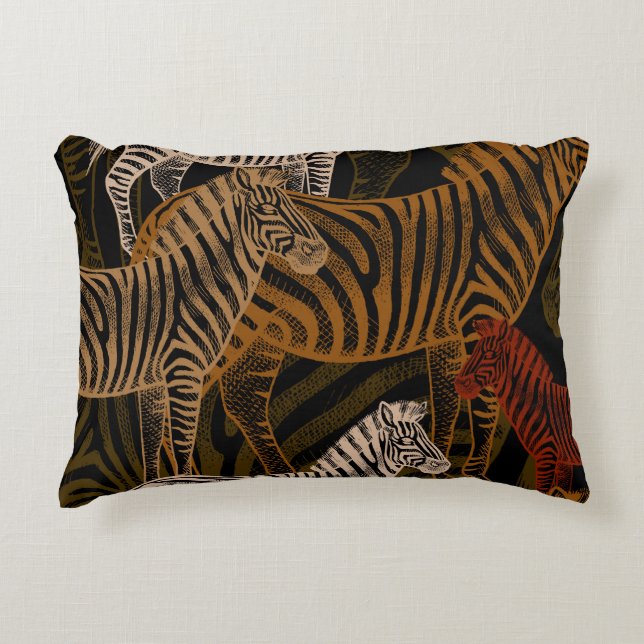 Afrikanische Safari: Zebra Vintag Design Dekokissen (Vorderseite)