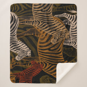 Afrikanische Safari: Zebra Vintag Design Sherpadecke