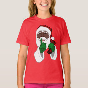 Afrikanische Santa Shirt Girl's Black Santa T - Sh