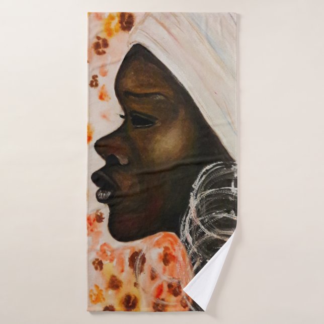Afrikanische Schönheit - Aquarellmalerei Badhandtuch Set (Badehandtuch)