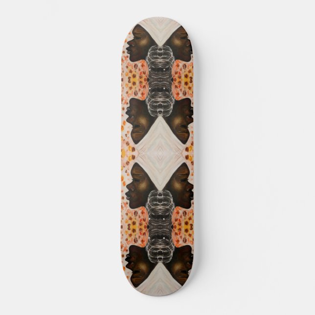 Afrikanische Schönheit - Aquarellmalerei - Kunst i Skateboard (Vorderseite)