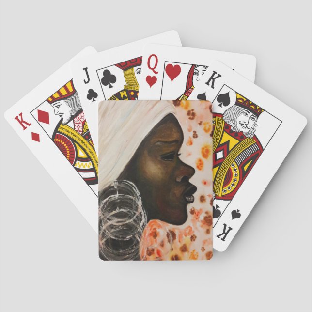 Afrikanische Schönheitsspielkarten Frauen-Gesichts Spielkarten (Rückseite)