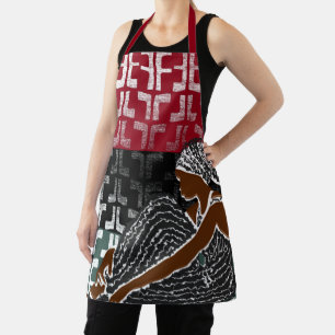 Afrikanische schwarze Frau mit Heritage Head Wrap Schürze