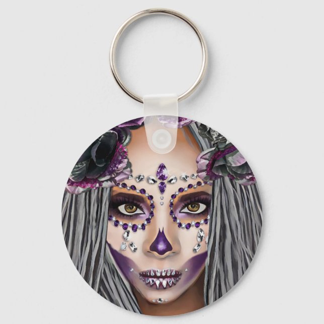 Afrikanische Schwarze Voodoo Priestersess Fantasy  Schlüsselanhänger (Vorderseite)