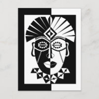 Afrikanische Schwarzweiss-Maske