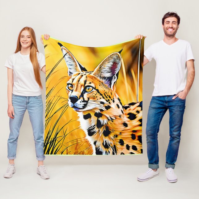 Afrikanische Serval Art Fleecedecke (Beispiel)