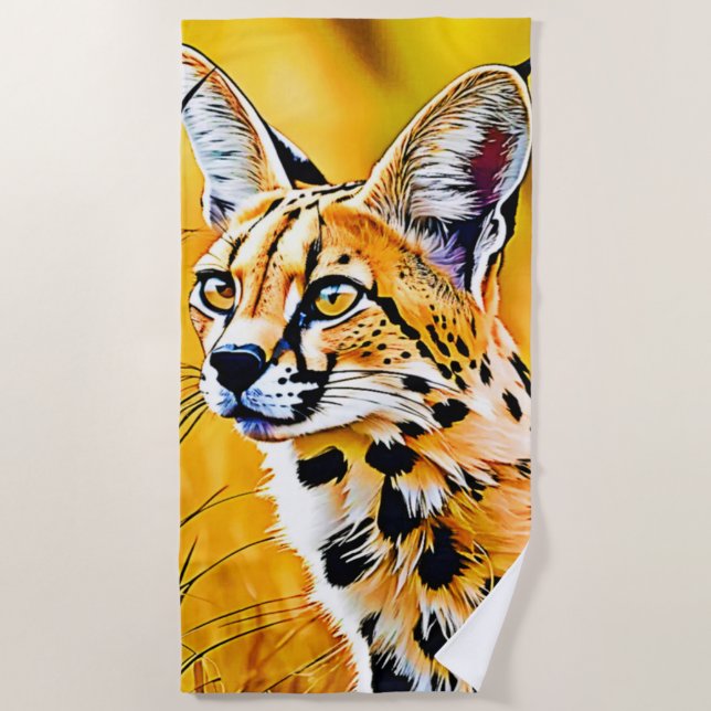 Afrikanische Serval Art Strandtuch (Vorderseite)