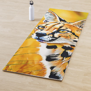 Afrikanische Serval Art Yogamatte