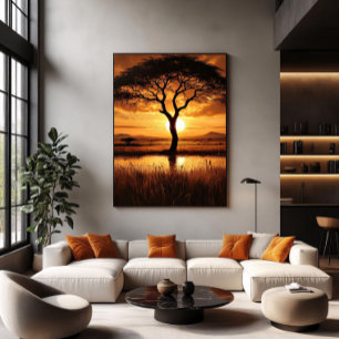 Afrikanische Silhouette Poster