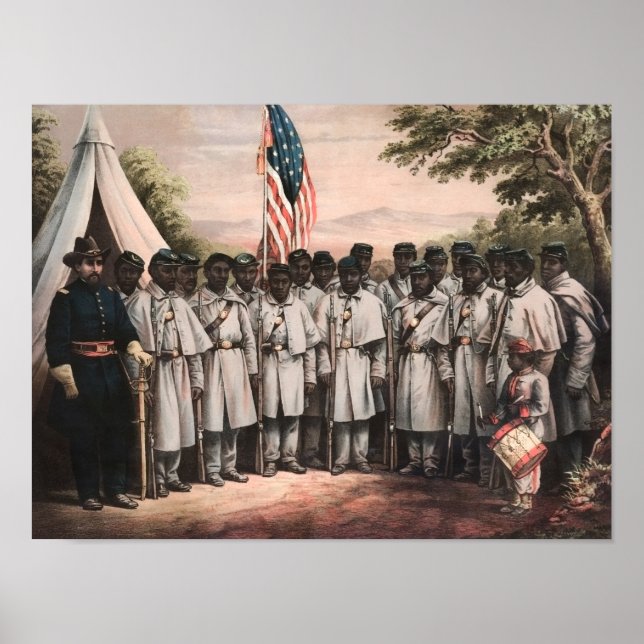Afrikanische Soldaten - Ziviler Krieg - 1864 Poster (Vorne)