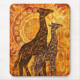 Afrikanische Sommer-Giraffen + Ihre Ideen Mousepad