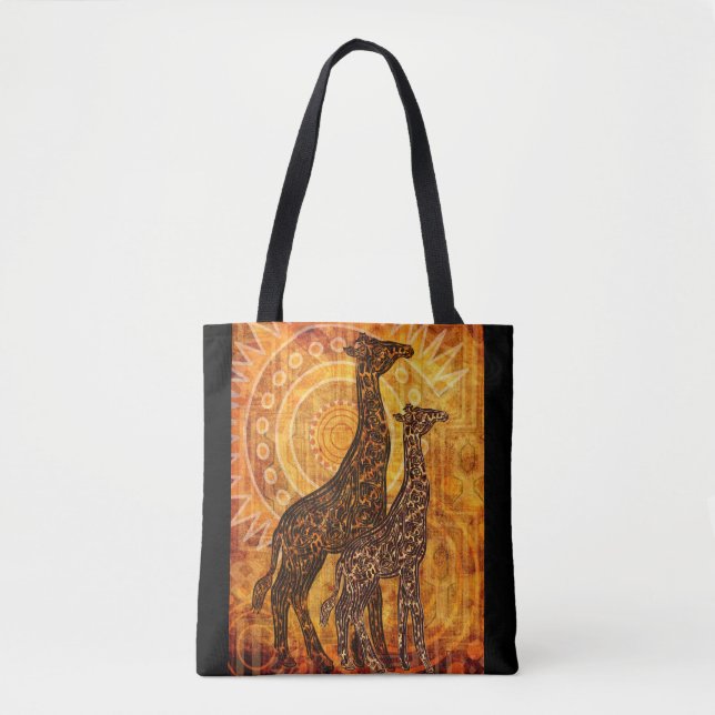 Afrikanische Sommer-Giraffen + Ihre Ideen Tasche (Vorderseite)