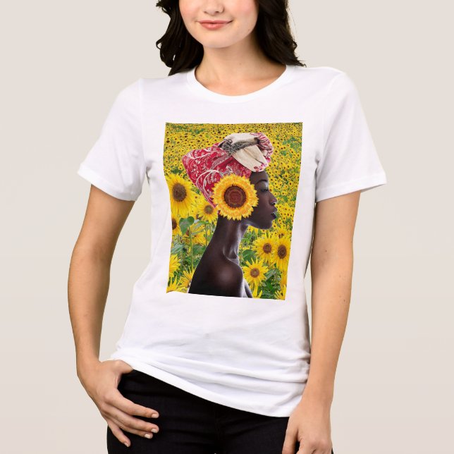 Afrikanische Sonnenblume Tri-Blend Shirt (Vorderseite)