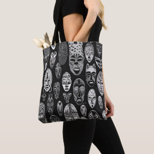 Afrikanische Stämme maskieren Schwarz-weiße Tasche
