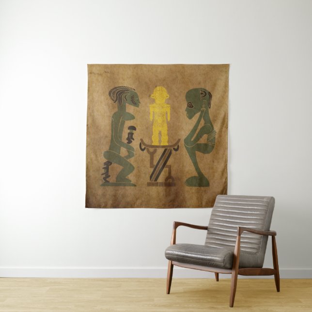 Afrikanische Stammeklandenkunst Wandteppich (Beispiel)