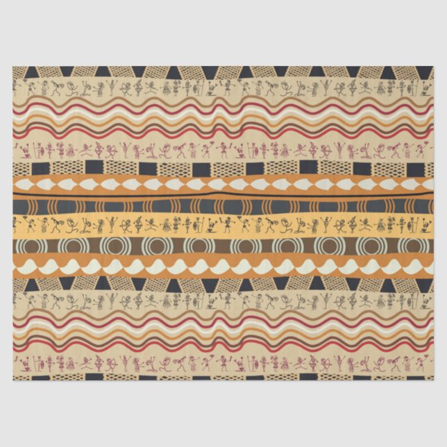 AFRIKANISCHE STAMMES- KUNST SEIDENPAPIER (Vorderseite)