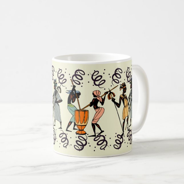 Afrikanische Stammesmänner: Ethnischer Sport Kaffeetasse (VorderseiteRechts)