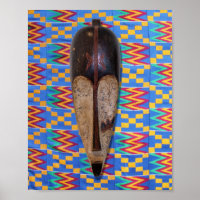 Afrikanische Stammesmaske Blaues Gelbes Orange Ken