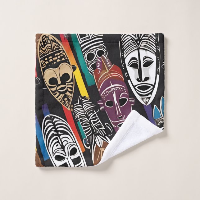 Afrikanische Stammesmassen farbenfroh Badhandtuch Set (Waschlappen)