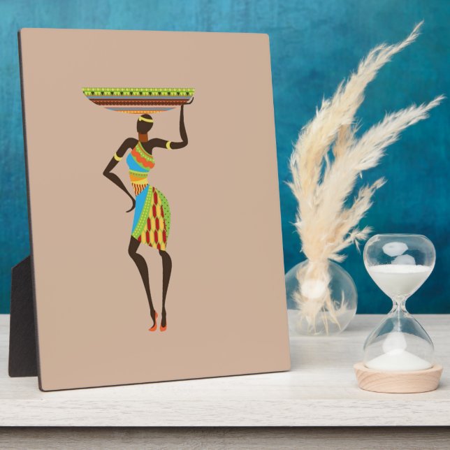 Afrikanische Stammesmutter mit korbischer Stammesk Fotoplatte (Seite)