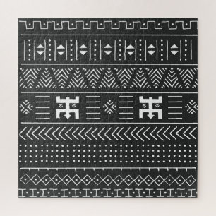 Afrikanische Stammkunst: Geometrisches Schwarz & W