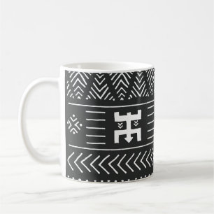 Afrikanische Stammkunst: Geometrisches Schwarz & W Kaffeetasse