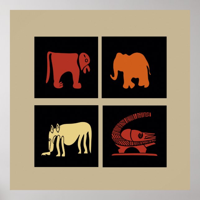 afrikanische Stammtiere Poster (Vorne)