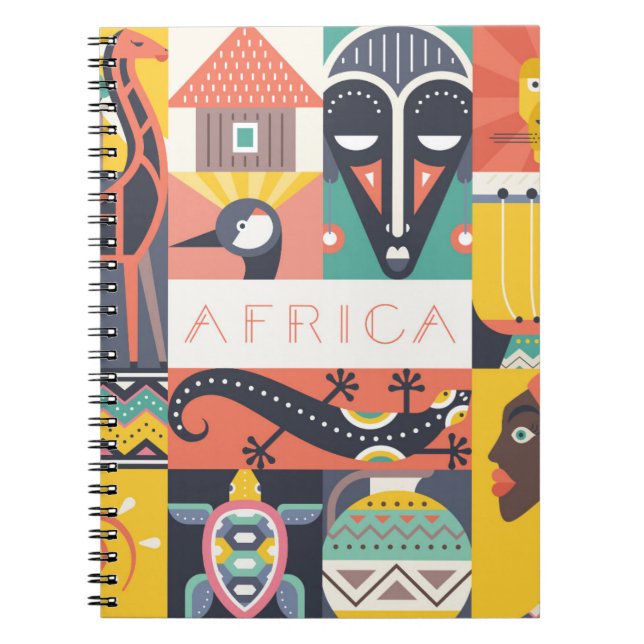 Afrikanische symbolische Kunst-Collage Notizblock (Vorderseite)