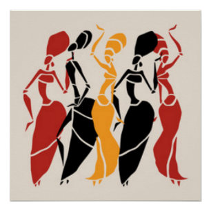 Afrikanische Tanzen-Damen Poster
