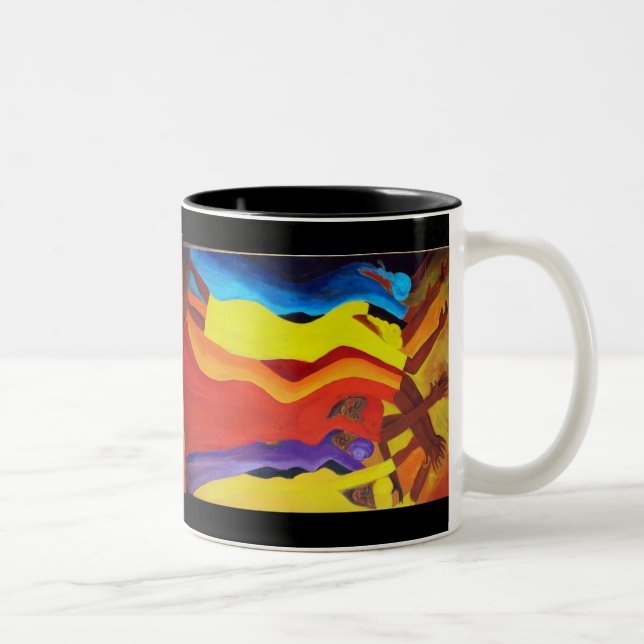 afrikanische Tänzer Zweifarbige Tasse (Rechts)