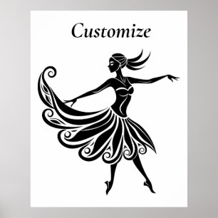 Afrikanische Tänzerin Silhouette Art Thunder_Thund Poster