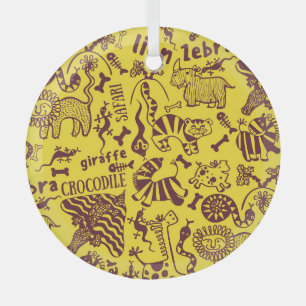 Afrikanische Tiere: Kulturelles nahtloses Muster. Ornament Aus Glas