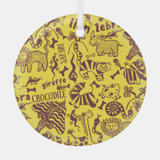 Afrikanische Tiere: Kulturelles nahtloses Muster. Ornament Aus Glas