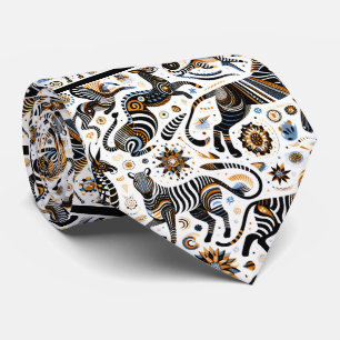 Afrikanische Tiere Print Boho Krawatte