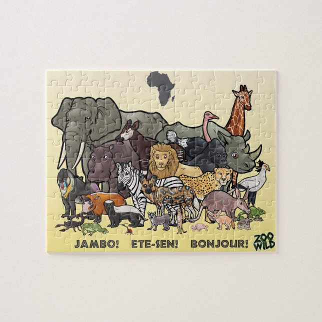 Afrikanische Tiere - Puzzle (Horizontal)