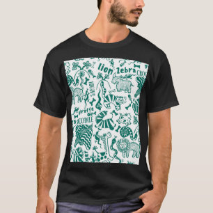 Afrikanische Tiere: vielfältige nahtlose Muster. T-Shirt