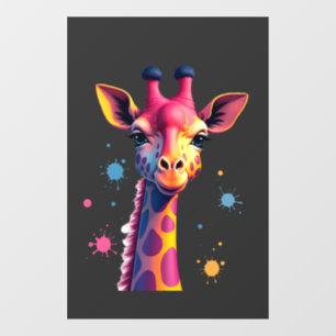 Afrikanische Tierkunst Die bunte Giraffe für lusti Fensteraufkleber