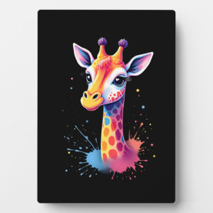 Afrikanische Tierkunst Die bunte Giraffe für lusti Fotoplatte